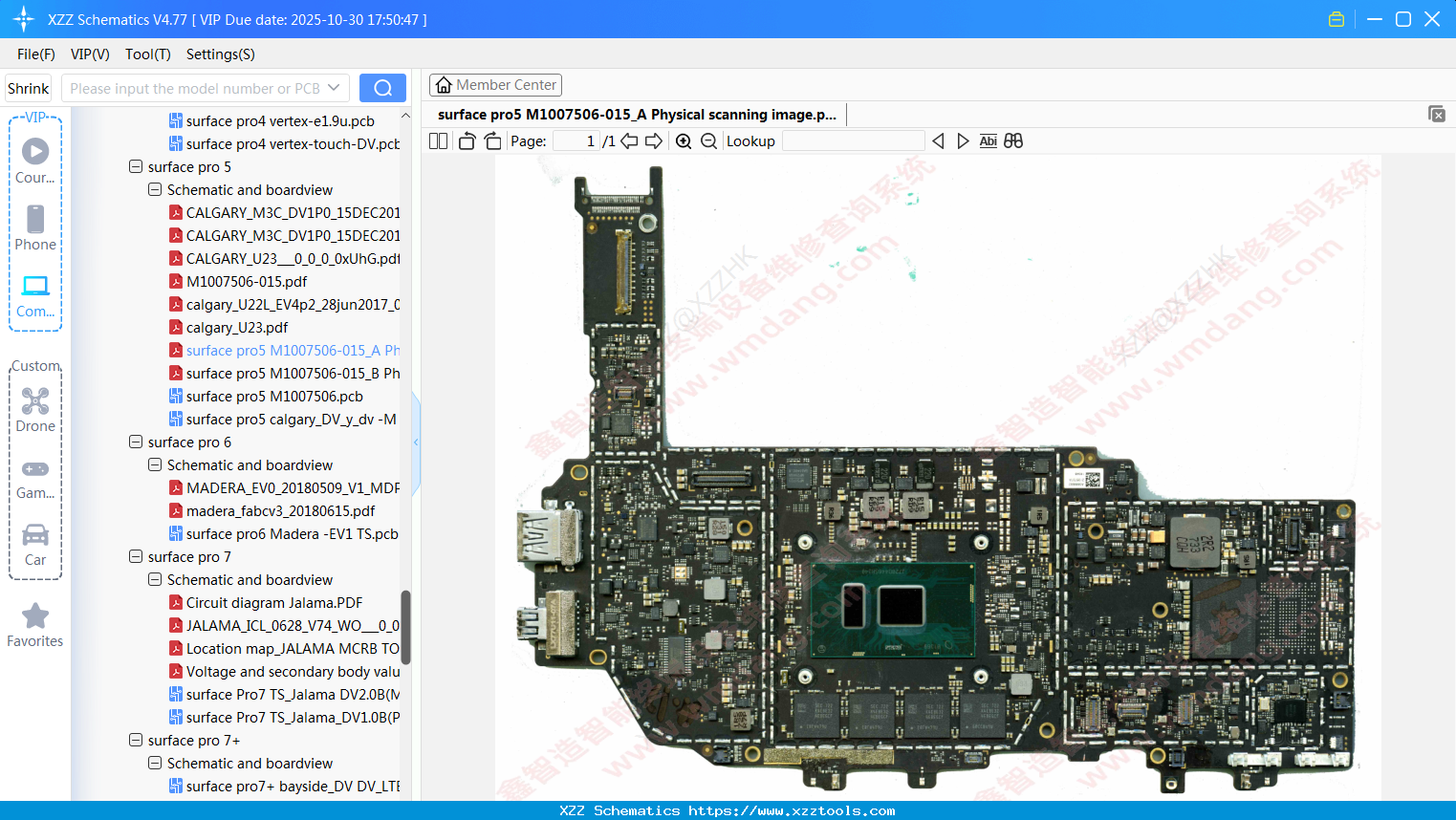 Laptop Surface Pro5 M1007506-015_A Physical Scanning Image